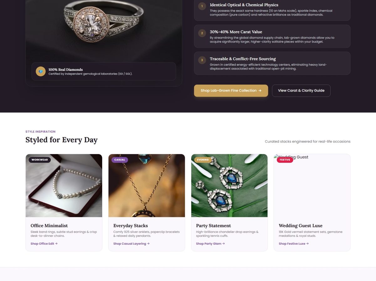 Ellivia jewellery website